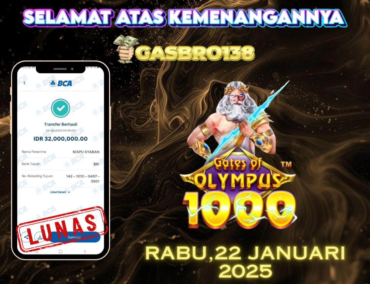 STOP RUNGKAD BRO!!! Tergacor Hanya Di GASBRO138 Kemenangan Resmi Modal Rp. 900.000 Withdraw Rp. 32.000.000